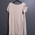 Zenana  beige tee shirt dress with flutter sleeves Photo 3