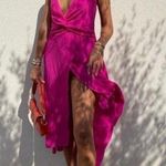 ZARA WOMAN MIDI DRESS WITH STRAPS Knot Ruching FUCHSIA PINK Size XS Photo 3