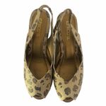 Chico's Chico’s Metallic Animal Print Leopard Peep Toe Wedge Slingback Espadrilles Sz 10 Photo 6