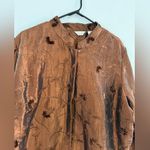 Laura Ashley VTG  Button Down Pattern Shiny Blouse Long Sleeve Brown Size XL 2X Photo 5