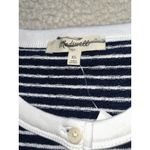 Madewell  Striped Elbow-Sleeve Henley Tee Knit Top Midnight Navy Size XL Photo 10