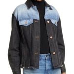 Rebecca Taylor NWT NEW  BLACK/INDIGO Colorblock Denim Jacket Size Medium M Photo 3