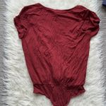 Lulus  Red Wrap Bodysuit Short Sleeve Photo 6