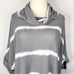 1.4.3. Story by Line Up 143 STORY // LINE UP Gray White Striped Mock Neck Dolman Pullover Small Photo 1