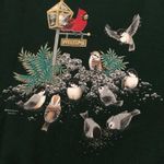 Vintage Grandma Sweatshirt with Collar Dark Green Welcome Birds Pinecone Design Size L Photo 7