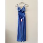 Hello Molly NWT  Angels In America Satin Cowl Maxi Dress Blue Size Large Photo 2