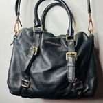 Michael Kors Weston Black Leather Shoulder Satchel Zip Up Tassel Handbag Photo 10