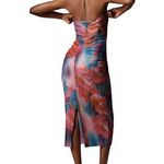 Anthropologie The Soleil Slim Strapless Ruched Mesh Dress - M Photo 2