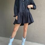 Boutique Black Button Down Shirt Dress Photo 0