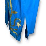 Vintage Indigo Moon Embroidered Blue Floral Embellished Asian Longline Jacket 1X Photo 5