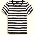 J.Crew  Striped Tee in Black and White. 💯 cotton. Size Medium. NWT. Photo 1