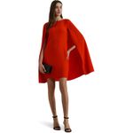 Ralph Lauren Cape Georgette Cocktail Dress Orange Bright Vermillion Sz 6 NWT Photo 1