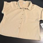 89th & Madison Beige and White Striped Shirt Tan Size XL Photo 0