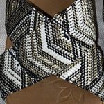 Skechers   WO 8.5 Tan and Black Slide Sandals with Geometric PatternWoven straps Photo 3