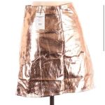 NWT Fridda Faux Leather Metallic Gold Mini Skirt Bronze Copper sz M Photo 2
