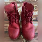 Timberland  Cherry Red Leather Boots Photo 5