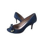 LOUISE ET CIE Blue Suede Bow Heels size 37.5/7.5 Photo 2