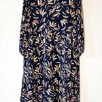 Ryllace Promenade Navy Blue Floral Dress Size 16 Floral Botanical Flowy Tiered Photo 2