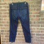 White House | Black Market  Indigo Skinny Cropped jeans with faux leather accents Photo 3