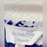 Siren Lily Maternity Navy Blue Cherry Print Lace Detail Blouse! Photo 4