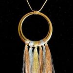 C 1946  long necklace fringe gold tone vintage Photo 1