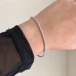 Silver Tennis Bracelet, Cubic Zirconia Tennis Bracelet, Diamond Bracelet Photo 4