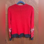 High Sierra  Red Winter Christmas Zipup Sweater size M Photo 2