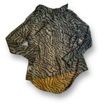Retrofête Retrofete Sheer Silk Button Up Shirt Animal Print Tiger black tan Size Large Photo 5
