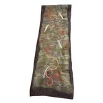 Max Studio Felted Cashmere Scarf Brown Green Earth Tone Art To Wear Embellished Photo 3