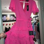 Lulus Lulu’s Pink Wrap Mini Dress Photo 2