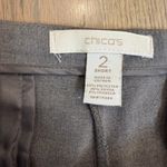 Chico's  Women's Gray Flat Front Dress Pants Size 2 (12 US) Short Photo 1