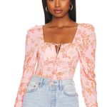 Free People NWT Pink Hilary Printed Top Photo 0