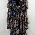 Dress Forum  Multi Colored Floral Ruffle Cold Shoulder Romper Size Small Photo 0
