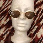 90s Y2K Retro Preppy Academia Gold Brown oval round metal sunglasses indie boho whimsy hippie festival Unisex Photo 5