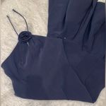 Black Halo NWOT CINQ A SEPT crepe Rose flower jennie midi dress in navy sz 10 Photo 11