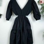 NWT Lusana Brooke Mini Dress in Black 100% Cotton Size Small Photo 0
