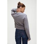 Varsity Frankies Bikinis  Cable Knit Sweater Size Medium Rain Cloud 100% Cotton Photo 2