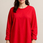 Champion  cotton long sleeve t-shirt tunic red casual sporty lounge Sz XL Photo 0