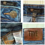 Frye  Denim Skirt WOMENS 18W Blue Stretch A-Line Button Down Cowgirl Western Mini Photo 2