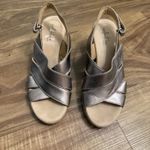 Clarks Collection Lafley Krissy Pewter Wedge Sandals Espadrille Slingback Sz 7 Photo 7