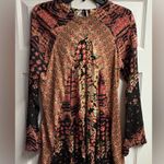 Free People  Stevie Tunic Bohemian Western Floral Bell Sleeves Size XS Photo 2
