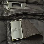 SAM. Women’s XS Black Infinity Fur Trim Hooded Belted 3/4 Length Puffer Jacket Photo 6