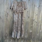 Vintage animal print cottagecore dress by American‎ Angel size medium Tan Photo 4