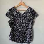 Liverpool  Los Angeles Women’s Double V-Neck Flutter Sleeve Stretch Satin Top S Photo 3