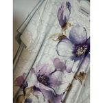 Alfred Dunner Women's Short Sleeve Top, Floral Patter, White/Purple, Sequin, XL White Photo 3