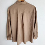 ZARA Gold Button Down Tan Shirt Sz Small Photo 3