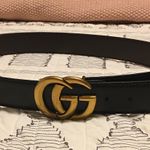 Gucci Double G Black Leather Belt Photo 0