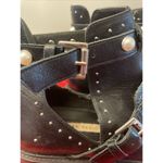 ZARA  Women's Black Pearl Buckle Motorcycle Faux Leather Combat Boot Sz 39 US 8.5 Photo 5