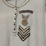 Free People  We The Free Embroidered Patch Bridge Park Thermal Henley Button Top Photo 7