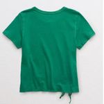 Aerie  Vintage T-Shirt Green Tie Tee Cotton Small Boxy Short 90's Y2K Distressed Photo 2